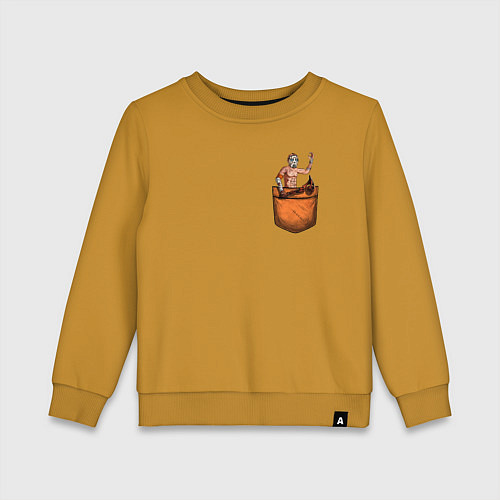 Детский свитшот Крэйг в кармане / Горчичный – фото 1