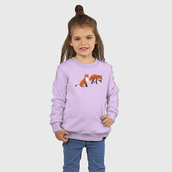 Свитшот хлопковый детский Акварельные лисы пара, цвет: лаванда — фото 2