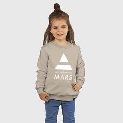 Свитшот хлопковый детский 30 Seconds to Mars: 30 секунд, цвет: миндальный — фото 2
