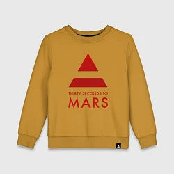 Свитшот хлопковый детский 30 Seconds to Mars - Рок, цвет: горчичный