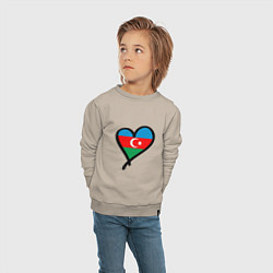 Свитшот хлопковый детский Azerbaijan Heart, цвет: миндальный — фото 2