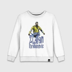 Свитшот хлопковый детский Zlatan Ibrahimovich - Milan, цвет: белый