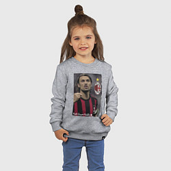 Свитшот хлопковый детский Paolo Cesare Maldini - Milan, captain, цвет: меланж — фото 2