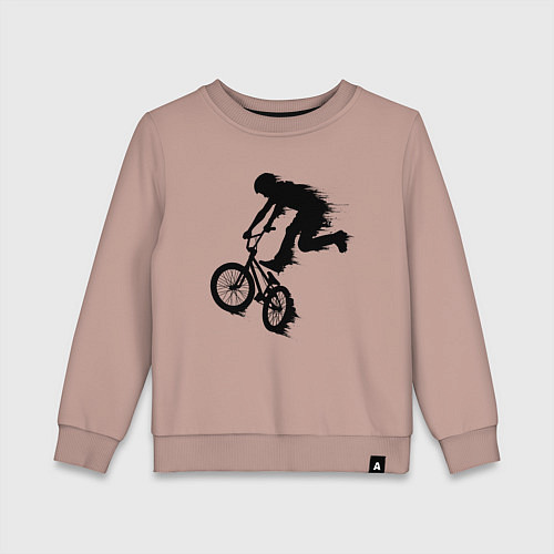 Детский свитшот ВЕЛОСПОРТ BMX Racing ВЕЛОСИПЕДИСТ / Пыльно-розовый – фото 1
