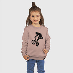 Свитшот хлопковый детский ВЕЛОСПОРТ BMX Racing ВЕЛОСИПЕДИСТ, цвет: пыльно-розовый — фото 2