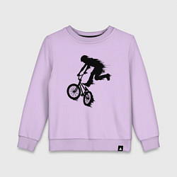 Свитшот хлопковый детский ВЕЛОСПОРТ BMX Racing ВЕЛОСИПЕДИСТ, цвет: лаванда