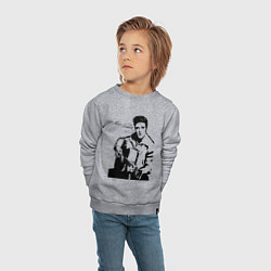 Свитшот хлопковый детский Elvis, цвет: меланж — фото 2