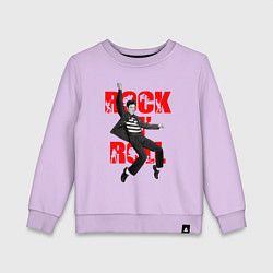 Свитшот хлопковый детский Rokc n roll king, цвет: лаванда