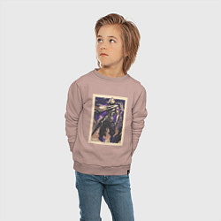 Свитшот хлопковый детский Omen art, цвет: пыльно-розовый — фото 2