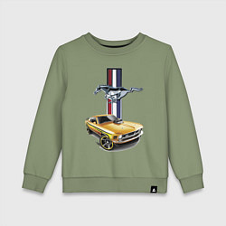 Свитшот хлопковый детский Mustang motorsport, цвет: авокадо