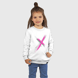 Свитшот хлопковый детский Коллекция Get inspired! Pink cross Абстракция P-cr, цвет: белый — фото 2
