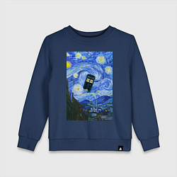 Свитшот хлопковый детский Тардис в Звездной Ночи, цвет: тёмно-синий