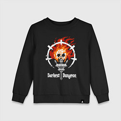 Свитшот хлопковый детский Darkest Dungeon skull logo, цвет: черный