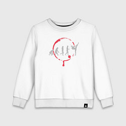 Свитшот хлопковый детский Эволюция в бойца, цвет: белый
