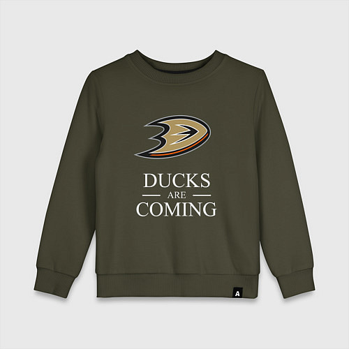 Детский свитшот Ducks Are Coming, Анахайм Дакс, Anaheim Ducks / Хаки – фото 1