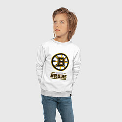 Свитшот хлопковый детский Boston Bruins , Бостон Брюинз, цвет: белый — фото 2