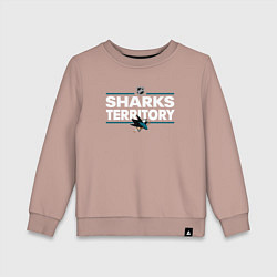 Свитшот хлопковый детский SHARKS TERRITORY САН-ХОСЕ ШАРКС, цвет: пыльно-розовый