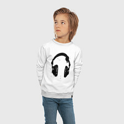 Свитшот хлопковый детский Headphones наушники, цвет: белый — фото 2