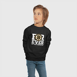 Свитшот хлопковый детский FOREVER NOT JUST WHEN WE WIN, Boston Bruins, Босто, цвет: черный — фото 2