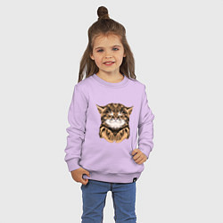 Свитшот хлопковый детский Котёнок Тойгер, цвет: лаванда — фото 2