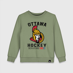 Свитшот хлопковый детский OTTAWA SENATORS ОТТАВА СЕНАТОРЗ, цвет: авокадо