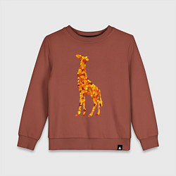 Свитшот хлопковый детский Лиственный жираф, цвет: кирпичный