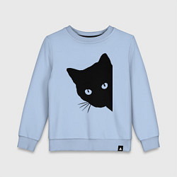 Свитшот хлопковый детский Всё тот же чёрный котяра!, цвет: мягкое небо