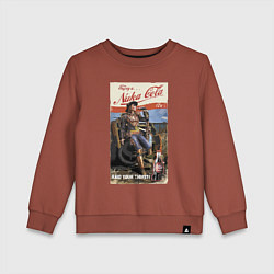 Свитшот хлопковый детский Nuka Cola - raid your first!, цвет: кирпичный