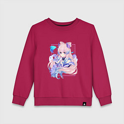 Свитшот хлопковый детский Задумчивая Кокоми, цвет: маджента