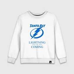 Свитшот хлопковый детский Tampa Bay Lightning is coming, Тампа Бэй Лайтнинг, цвет: белый