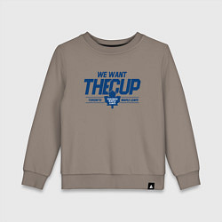 Свитшот хлопковый детский Toronto Maple Leafs We want the cup Торонто Мейпл, цвет: утренний латте