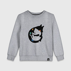 Свитшот хлопковый детский Обнимашки волк и кошка, цвет: меланж