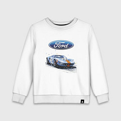 Свитшот хлопковый детский Ford Motorsport, цвет: белый