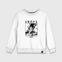 Свитшот хлопковый детский Венти Venti, Genshin Impact, цвет: белый