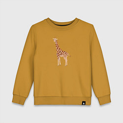 Свитшот хлопковый детский Любопытный жираф, цвет: горчичный
