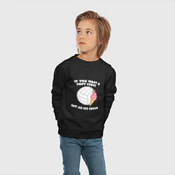 Свитшот хлопковый детский Ice Cream Volleyball, цвет: черный — фото 2