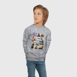 Свитшот хлопковый детский GTA V Logos, цвет: меланж — фото 2
