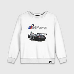 Свитшот хлопковый детский BMW Motorsport M Power Racing Team, цвет: белый