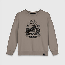 Свитшот хлопковый детский Motorcycle Born to ride, цвет: утренний латте
