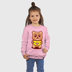 Свитшот хлопковый детский Bear & Heart, цвет: светло-розовый — фото 2