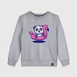 Свитшот хлопковый детский Пандочка на пляже, цвет: меланж