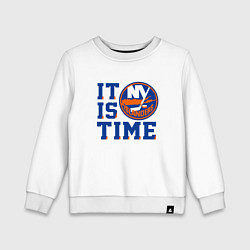 Свитшот хлопковый детский It Is New York Islanders Time Нью Йорк Айлендерс, цвет: белый