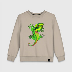 Свитшот хлопковый детский Ящерица Lizard, цвет: миндальный
