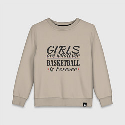 Свитшот хлопковый детский Girls & Basketball, цвет: миндальный