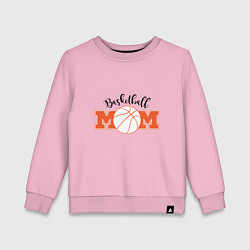 Свитшот хлопковый детский Basketball Mom, цвет: светло-розовый