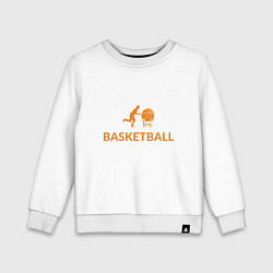 Свитшот хлопковый детский Buy Basketball, цвет: белый