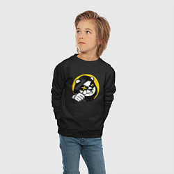 Свитшот хлопковый детский Панда лайк, цвет: черный — фото 2