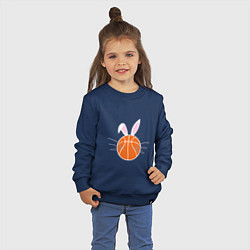 Свитшот хлопковый детский Basketball Bunny, цвет: тёмно-синий — фото 2