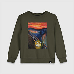 Свитшот хлопковый детский ПСАЙДАК КРИК, цвет: хаки