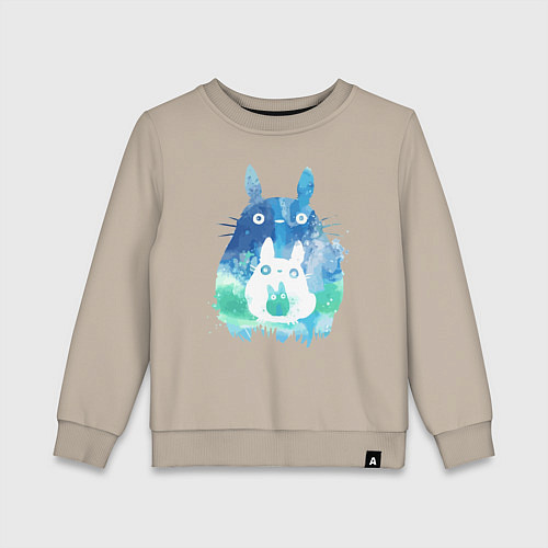 Детский свитшот Семья кроликов Акварель / Миндальный – фото 1